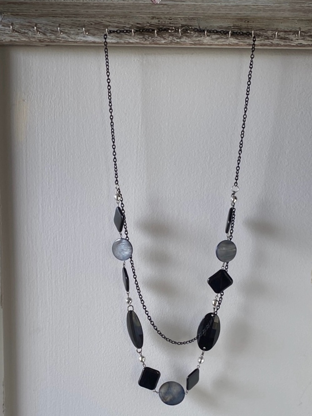 Elegant Black Bead Layered Necklace - Women Jewelry